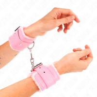 Белезници KINK - FUR LINED WRIST RESTRAINTS PINK WITH PI