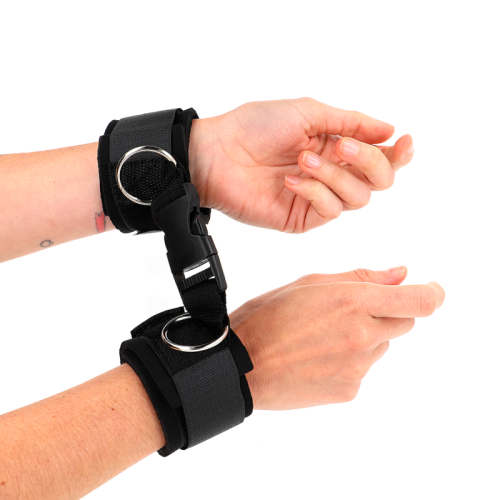 Белезници KINK - NEOPRENE HOOK&LOOP FASTENER WRIST RESTRAINTS BLACK ADJUSTABLE 22-34 CM