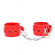 Белезници KINK - RED WRIST RESTRAINTS WITH BLACK HEART INLAY ADJUSTABLE 21-28 CM X 5.5 CM