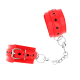 Белезници KINK - RED WRIST RESTRAINTS WITH BLACK HEART INLAY ADJUSTABLE 21-28 CM X 5.5 CM