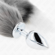 Анален разширител KINK - ANAL PLUG SIZE L 10 X 4 CM WITH SYNTHETIC TAIL 40 CM GREY AND WHITE