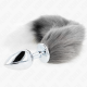 Анален разширител KINK - ANAL PLUG SIZE L 10 X 4 CM WITH SYNTHETIC TAIL 40 CM GREY AND WHITE