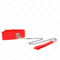 Нашийник KINK - NECKLACE WITH BELT 65 CM WITH WIDE RED STRAP ADJUSTABLE 33.5-41 CM X 5 CM