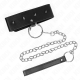 Нашийник KINK - NECKLACE 65 CM WITH LEASH WITH SILVER STUDS MODEL 2 ADJUSTABLE 36-43 CM X 5 CM