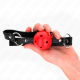 Топка за уста KINK - HOLLOW HARD RED BALL 4.5 CM GAG MODEL 1 63.5 X 2 CM