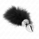 Анален разширител KINK - STAINLESS STEEL ANAL PLUG 11 x 7 CM WITH FEATHER 11 CM