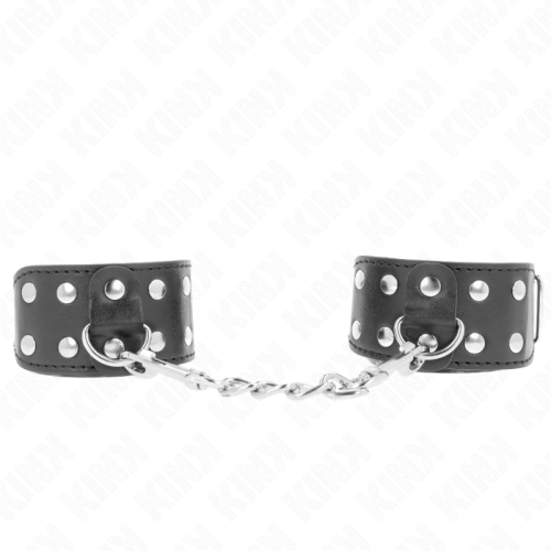 Белезници KINK - WRISTBANDS WITH DOUBLE LINE OF ADJUSTABLE STUDS BLACK