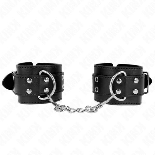 Белезници KINK - DOUBLE BUCKLE WRIST RESTRAINTS BLACK ADJUSTABLE 19-26 CM