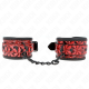 Белезници KINK - DIAMOND PATTERN WRIST RESTRAINTS DARK RED ADJUSTABLE 17-26 CM X 5.5 CM