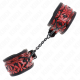 Белезници KINK - DIAMOND PATTERN WRIST RESTRAINTS DARK RED ADJUSTABLE 17-26 CM X 5.5 CM