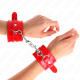 Белезници KINK - SHINY HAND CUFFS RED ADJUSTABLE 23-33 CM