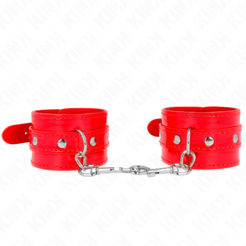 Белезници KINK - SHINY HAND CUFFS RED ADJUSTABLE 23-33 CM