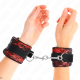 Белезници KINK - SHORT VELVET LACE WRIST RESTRAINTS AND NYLON BIND RED / BLACK 23 X 6.5 CM