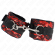 Белезници KINK - SHORT VELVET LACE WRIST RESTRAINTS AND NYLON BIND RED / BLACK 23 X 6.5 CM