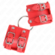 Белезници KINK - FIXED WRIST RESTRAINTS WITH RING AND STUDS ADJUSTABLE RED 17-22 CM X 6.5 CM