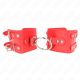 Белезници KINK - FIXED WRIST RESTRAINTS WITH RING AND STUDS ADJUSTABLE RED 17-22 CM X 6.5 CM