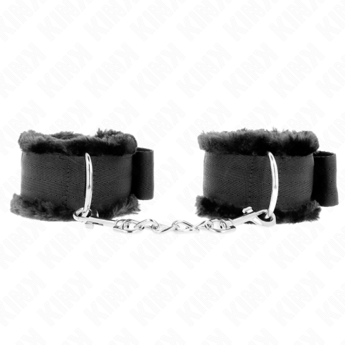 Белезници KINK - FURRY LINED WRIST RESTRAINTS BLACK ADJUSTABLE 17-31 CM X 7 CM