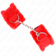 Белезници KINK - FURRY LINED WRIST RESTRAINTS RED ADJUSTABLE 17-31 CM X 7 CM