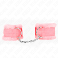 Белезници KINK - FURRY LINED WRIST RESTRAINTS PINK ADJUSTABLE 17-31 CM X 7 CM