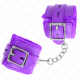 Белезници KINK - FUR LINED WRIST RESTRAINTS WITH SQUARE HOLES PURPLE AND PURPLE BELT ADJUSTABLE 17-29 CM X 6 CM