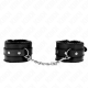 Белезници KINK - PREMIUM FUR LINED WRIST RESTRAINTS BLACK WITH BLACK BELT ADJUSTABLE 17-29 CM X 6 CM