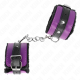 Белезници KINK - PREMIUM FUR LINED WRIST RESTRAINTS BLACK WITH PURPLE / BLACK BELT ADJUSTABLE 17-29 CM X 6 CM