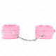 Белезници KINK - PREMIUM FUR LINED WRIST RESTRAINTS PINK WITH PINK BELT ADJUSTABLE 17-29 CM X 6 CM