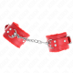 Белезници KINK - FUR LINED WRIST RESTRAINTS RED WITH RED BELT ADJUSTABLE 17-29 CM X 6 CM