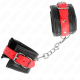 Белезници KINK - WRIST RESTRAINTS BLACK WITH RED BELT ADJUSTABLE 17-28 CM X 6 CM