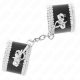 Белезници KINK - BLACK WRIST RESTRAINTS WITH WHITE DECORATE LACE ADJSUTABLE 20-23 CM X 5.5 CM