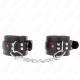 Белезници KINK - BLACK WRIST RESTRAINTS WITH RED HEART INLAY ADJUSTABLE 21-28 CM X 5.5 CM