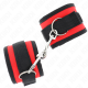 Белезници KINK - NYLON BIND HOOK&LOOP WRIST RESTRAINTS RED-BLACK MODEL 2 ADJUSTABLE 18-35 CM X 6 CM