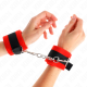 Белезници KINK - BEGINNER FUR HAND CUFFS BLACK-RED 30 X 7 CM