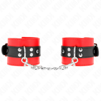 Белезници KINK - WRIST RESTRAINTS RED WITH BLACK BELT ADJUSTABLE 17-28 CM X 6 CM