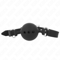 Топка за уста KINK - FULL SILICONE GAG 55 x 2 CM WITH 4.5 CM BALL SIZE M BLACK ADJUSTABLE 35-51 CM