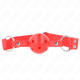 Топка за уста KINK - COMPLETE RED HOLLOW HARD BALL GAG 62 x 2 CM