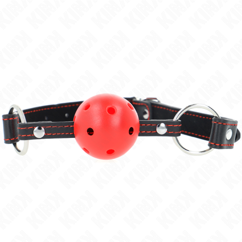 Топка за уста KINK - HOLLOW HARD RED BALL GAG MODEL 2 65 x 2.5 CM