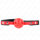 Топка за уста KINK - RED HOLLOW HARD BALL 4 CM GAG BLACK STRAP 60 x 2 CM ADJUSTABLE 37-52 CM