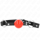 Топка за уста KINK - BALL 4 CM GAG WITH LOCK RED BALL BLACK STRAP 60 x 2 CM