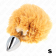 Анален разширител KINK - STAINLESS STEEL PLUG 7 x 3 CM WITH BEIGE FAUX FUR RABBIT TAIL 8 CM