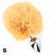 Анален разширител KINK - STAINLESS STEEL PLUG 7 x 3 CM WITH BEIGE FAUX FUR RABBIT TAIL 8 CM