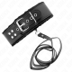 Нашийник KINK - NECKLACE WITH LEASH 116 CM WITH SILVER STUDS MODEL 4 BLACK ADJUSTABLE 40-48 CM X 6 CM