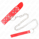 Нашийник KINK - RING RIVET STRAP NECKLACE WITH BELT 65 CM RED ADJUSTABLE 36-50 CM X 3.8 CM