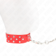 Нашийник KINK - RING RIVET STRAP NECKLACE WITH BELT 65 CM RED ADJUSTABLE 36-50 CM X 3.8 CM