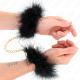 Белезници с пера KINK - FEATHER HAND CUFFS WITH GOLD CHAIN MODEL 0