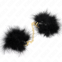 Белезници с пера KINK - FEATHER HAND CUFFS WITH GOLD CHAIN MODEL 0