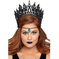 Корона LEG AVENUE - CROWN WITH GLITTER AND JEWEL BLACK