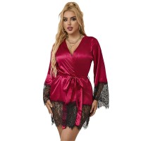 Бельо SUBBLIME - 953812 ELEGANT LACE PAJAMAS + THONG RED