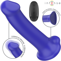 Вибратор INTENSE - VICTORIA VIBRATOR WITH SUCTION CUP 10 VIBRATIONS DARK BLUE REMOTE CONTROL