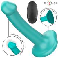 Вибратор INTENSE - KATIE VIBRATOR WITH SUCTION CUP 10 VIBRATIONS BLUE REMOTE CONTROL